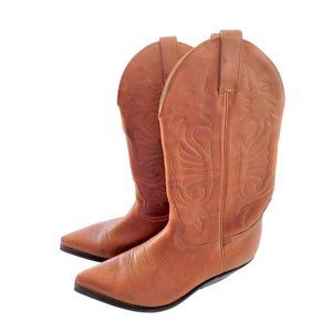 SAN DIEGO BOOTS Men's Tan Leather Cowboy Western Boots Size 7 1/2